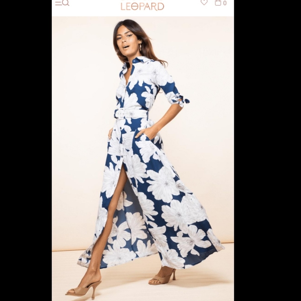 Dancing leopard maxi button down dress.